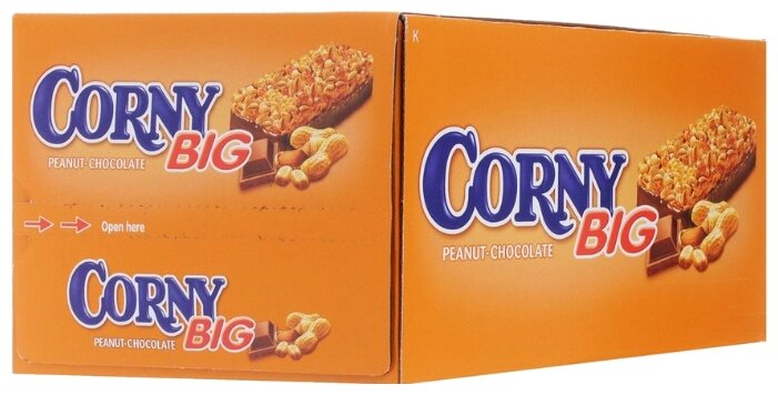 Злаковый батончик Corny Big Peanut-Chocolate с арахисом и шоколадом, 24 шт (фото modal 1)