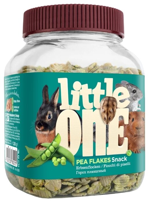 Лакомство для кроликов, грызунов Little One Snack Pea flakes (фото modal 1)