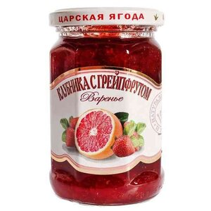 Варенье Царская ягода клубника с грейпфрутом, банка 360 г (фото modal nav 1)
