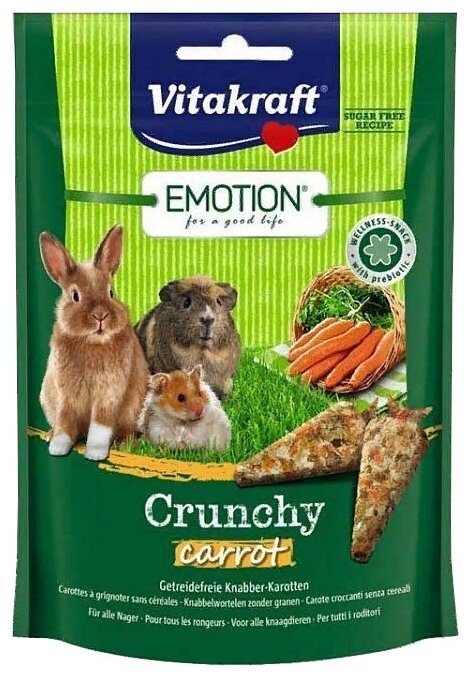 Лакомство для кроликов, грызунов Vitakraft Emotion Crunchy морковь (фото modal 1)