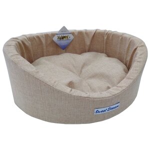 Лежак для собак, для кошек Бобровый Дворик овальный с бортиком Сладкий сон №3 55х43х16 см (фото modal nav 4)