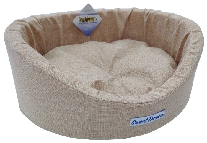 Лежак для собак, для кошек Бобровый Дворик овальный с бортиком Сладкий сон №3 55х43х16 см (фото modal 4)