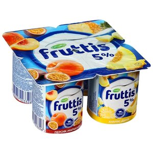 Йогуртный продукт Fruttis персик маракуйя ананас дыня 5%, 115 г (фото modal nav 1)