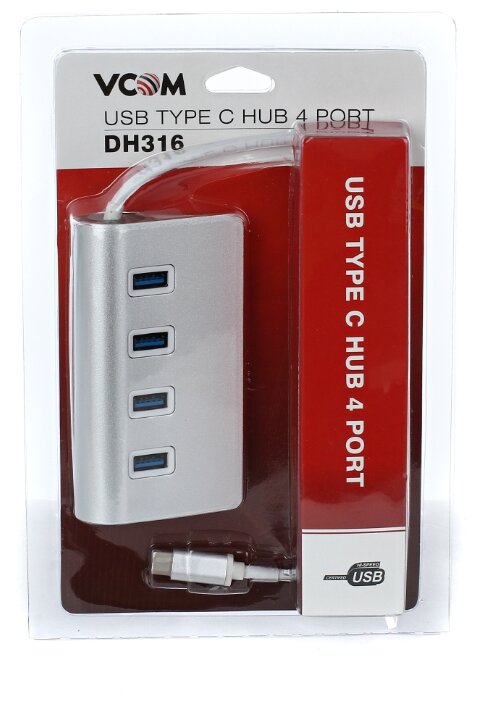 USB-концентратор VCOM DH316, разъемов: 4 (фото modal 2)