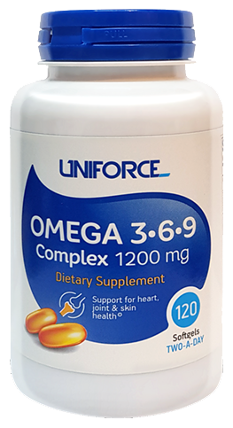 Омега жирные кислоты Uniforce Omega 3-6-9 1200 мг (120 капсул) (фото modal 1)