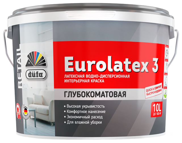 Латексная краска Dufa Retail Eurolatex 3 (фото modal 1)