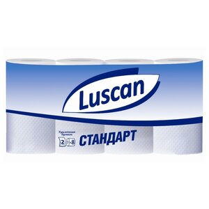 Туалетная бумага Luscan Standart белая двухслойная (фото modal nav 1)