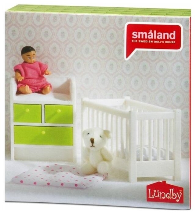 Lundby Кровать с пеленальным комодом Смоланд (LB_60209900) (фото modal 2)