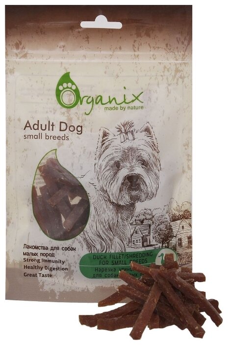 Лакомство для собак Organix Нарезка утиного филе для малых пород (фото modal 1)