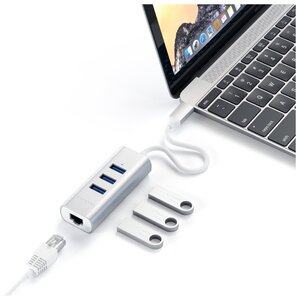 USB-концентратор Satechi Type-C 2-in-1 USB 3.0 Aluminum 3 Port Hub and Ethernet Port (ST-TC2N1USB31A), разъемов: 3 (фото modal nav 5)