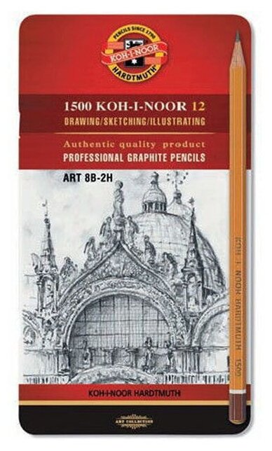KOH-I-NOOR Набор чернографитных карандашей Art серия 1500 12 шт (1502012008PL) (фото modal 1)