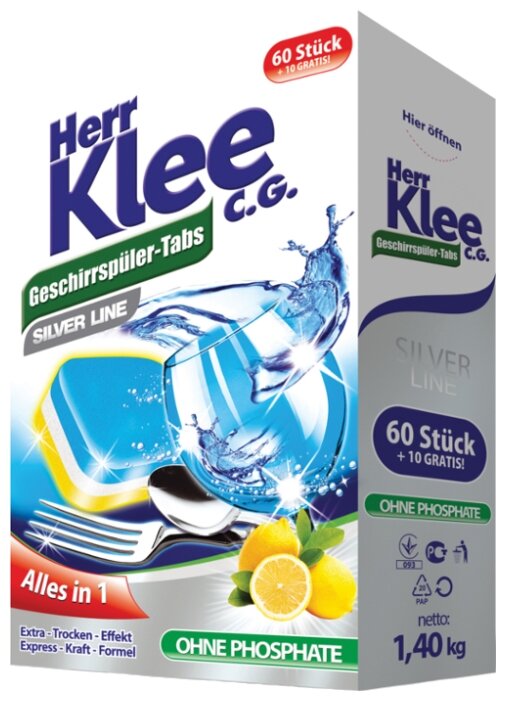 Herr Klee Silver Line таблетки для посудомоечной машины (фото modal 2)