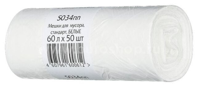 Мешки для мусора Белый Енот S034nn 60 л (50 шт.) (фото modal 1)