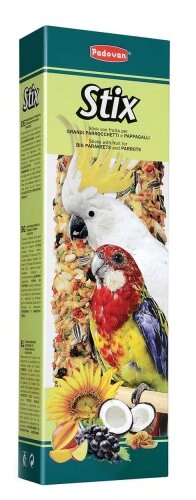 Лакомство для птиц Padovan Stix parrots для крупных попугаев фруктовые (фото modal 1)