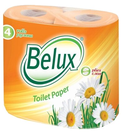 Туалетная бумага Belux персиковая двухслойная (фото modal 1)