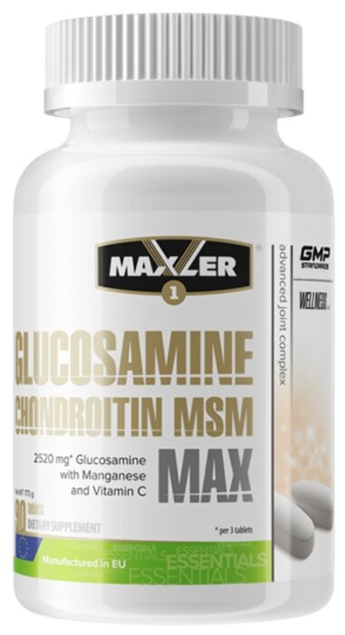 Препарат для укрепления связок и суставов Maxler Glucosamine Chondroitin MSM Max (90 шт.) (фото modal 1)