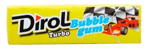 Жевательная резинка Dirol Cadbury Turbo Bubble Gum со вкусом мяты и фруктов, 13.6 г (фото modal 1)