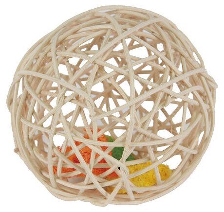 Игрушка для грызунов Fauna International Мяч Плетеный 8см ротанг (фото modal 1)