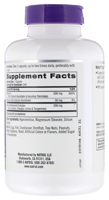 Минерально-витаминный комплекс Natrol Easy-C 500 mg (240 капсул) (фото modal 2)