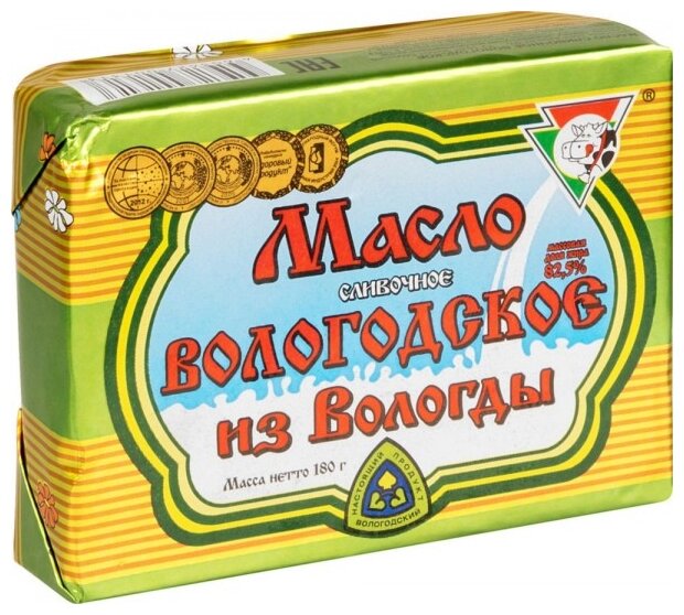 Из Вологды Масло сливочное 82.5%, 180 г (фото modal 1)
