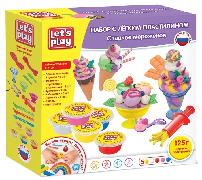 Пластилин Let's Play Сладкое мороженое (36473) (фото modal 1)