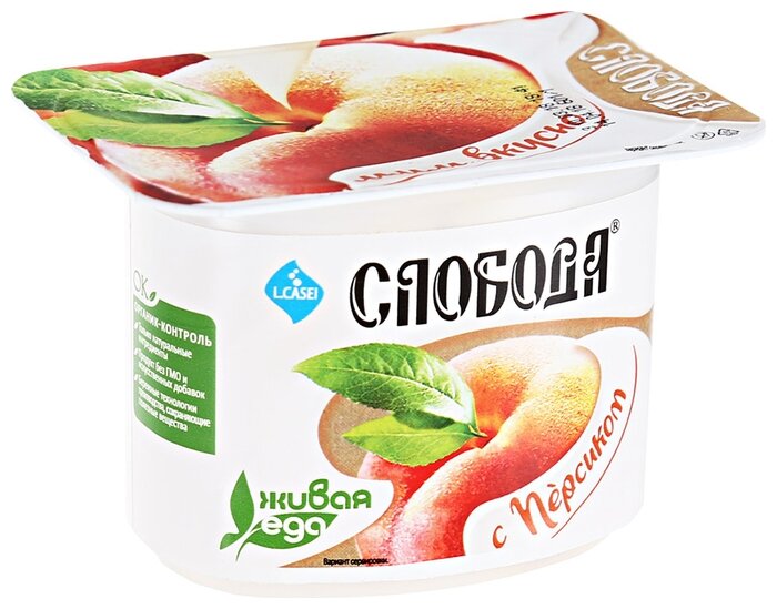 Йогурт Слобода персиковый 2.9%, 125 г (фото modal 1)
