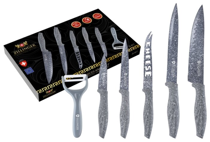Набор Zillinger 5 ножей и овощечистка ZL-817 (фото modal 2)