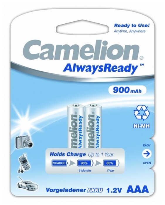 Аккумулятор Ni-Mh 900 мА·ч Camelion Always Ready AAA (фото modal 1)