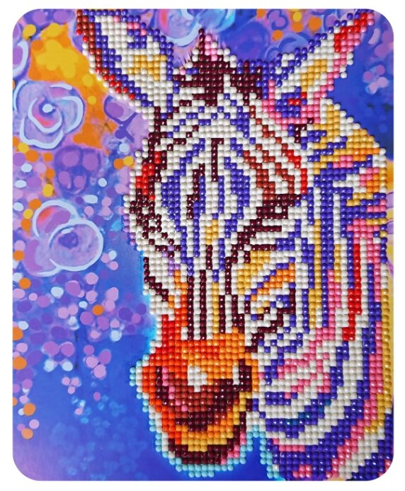 Color Kit Набор алмазной вышивки Фиолетовая зебра (M017) 17х21 см (фото modal 1)
