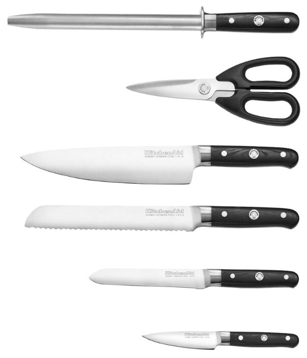 Набор KitchenAid Professional series 4 ножа, ножницы и мусат с подставкой (фото modal 3)