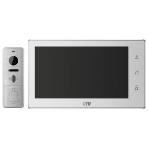Комплектная дверная станция (домофон) CTV CTV-DP3701 серебро (дверная станция) белый (домофон) (фото modal nav 1)