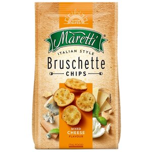 Maretti Сухарики Bruschette chips Mixed cheese, 70 г (фото modal nav 1)