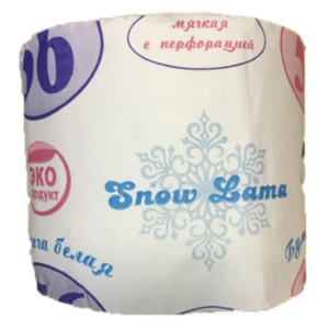 Туалетная бумага Snow Lama белая однослойная 56 м (фото modal nav 1)