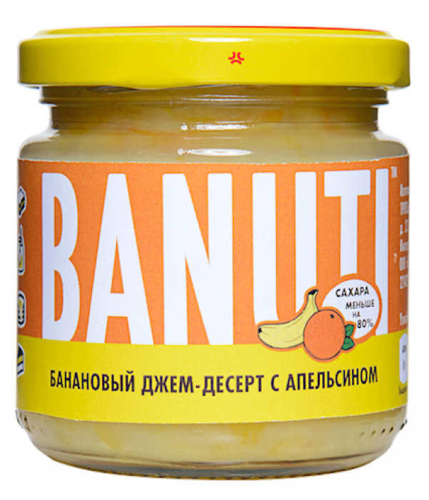 Джем-десерт Banuti банановый с апельсином, банка 200 г (фото modal 1)