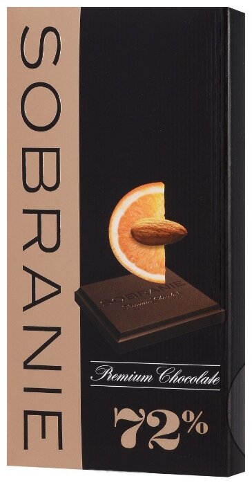 Шоколад SOBRANIE горький с апельсином и орехами 72% какао (фото modal 2)