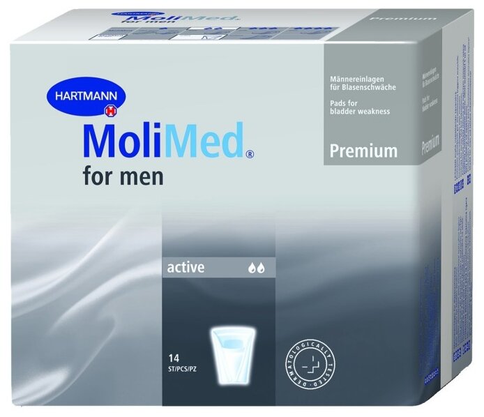 Урологические прокладки Hartmann MoliMed Premium for men active 1686007 (14 шт.) (фото modal 1)