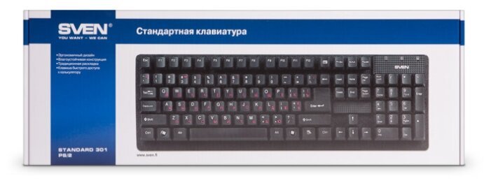 Клавиатура SVEN Standard 301 Black USB (фото modal 4)