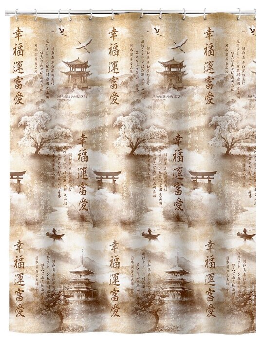 Штора для ванной Valiant Japanese Manuscript 180х180 (фото modal 1)