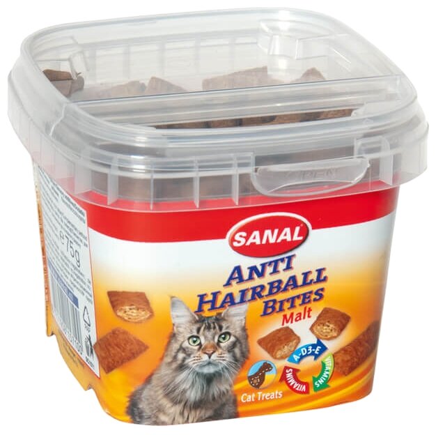 Лакомство для кошек Sanal Malt Anti Hairball Bites (фото modal 1)
