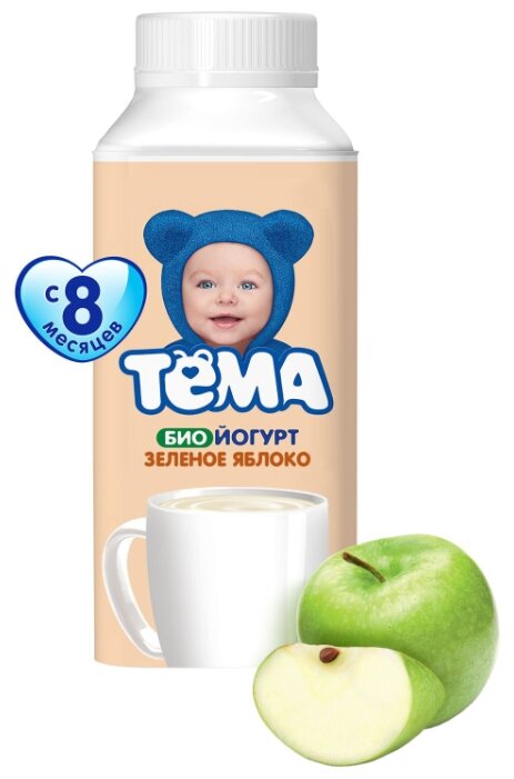 Йогурт питьевой Тёма Зеленое яблоко (с 8-ми месяцев) 2.8%, 210 г (фото modal 1)