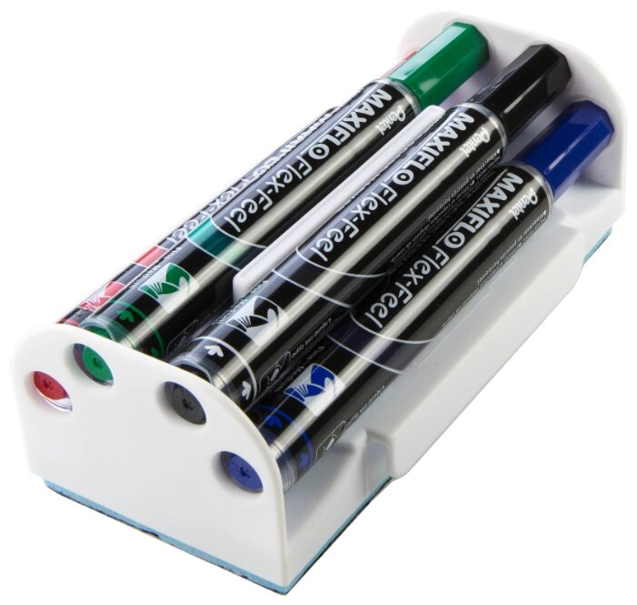 Pentel Набор маркеров для доски Maxiflo Flex Feel с магнитной губкой MWL5SBF-4N (1-5мм, 4 шт.) (фото modal 3)