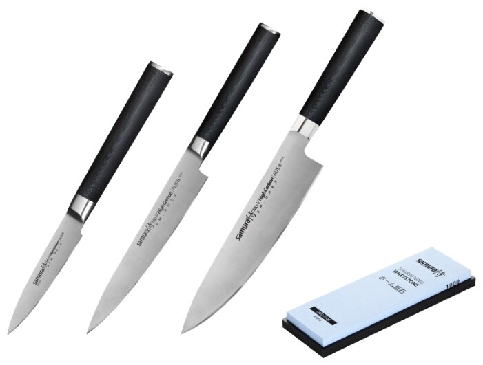 Набор Samura Mo-V 3 ножа и точильный камень SM-0330 (фото modal 1)