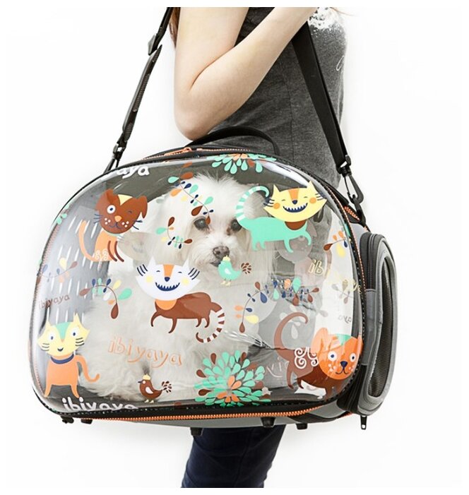 Переноска-сумка для собак Ibiyaya Transparent Hardcase Carrier 46х30х32 см (фото modal 6)