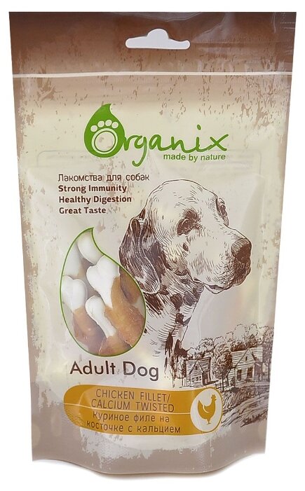 Лакомство для собак Organix Куриное филе на косточке с кальцием (фото modal 1)