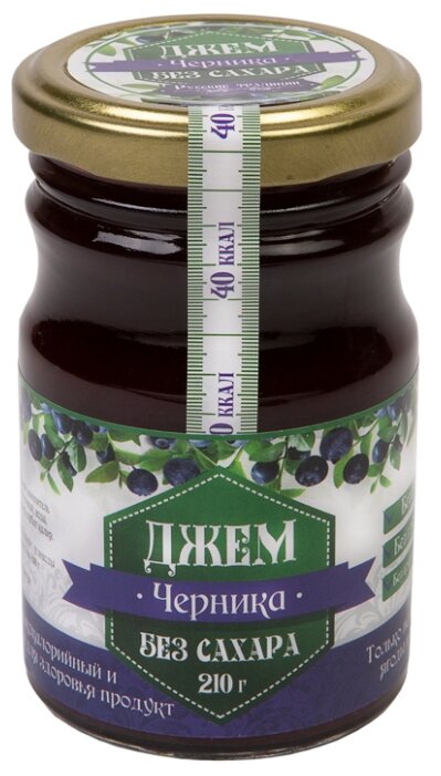 Джем Русские традиции Черника без сахара 210 г (фото modal 1)