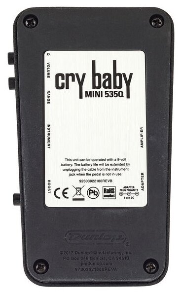 Dunlop педаль CBM535Q Cry Baby Mini 535Q Wah (фото modal 13)