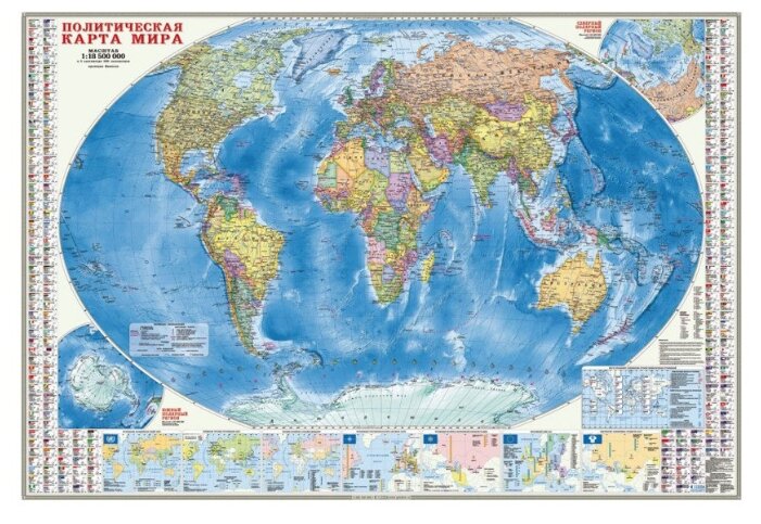 ГеоДом Мир Политический + Инфографика настенная карта (978-5-90696-436-6) (фото modal 1)
