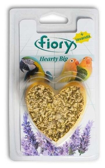 Лакомство для птиц Fiory Hearty Big в форме сердца с лавандой (фото modal 1)