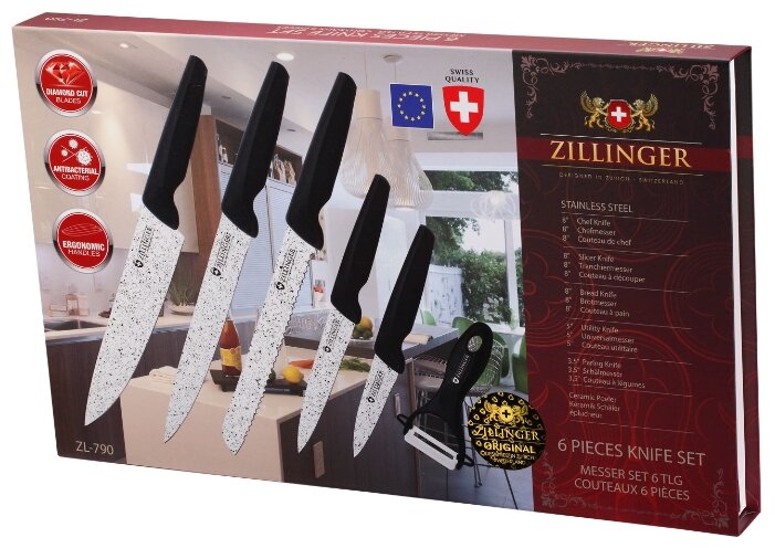 Набор Zillinger 5 ножей и овощечистка ZL-790/ZL-791 (фото modal 6)