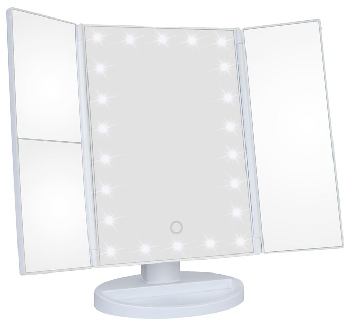 Зеркало косметическое настольное Superstar Tri-folded с подсветкой (фото modal 3)